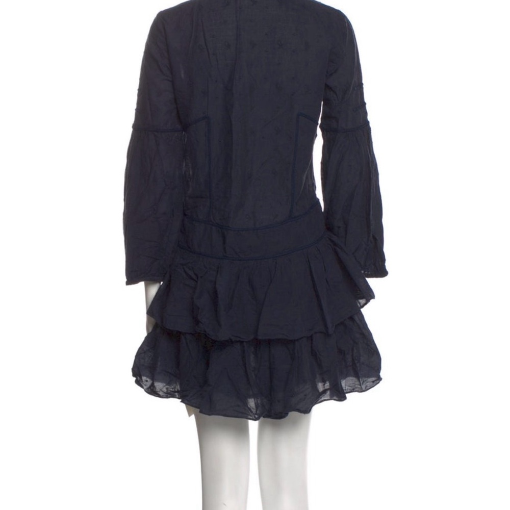 Ulla Johnson Navy Long Sleeve Ruffle Dress